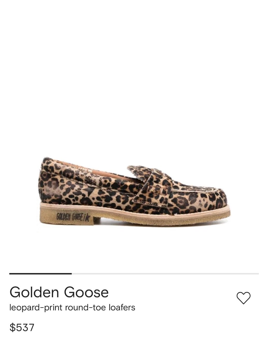 Golden Goose Leopard-Print Penny Loafers in Tan and Black